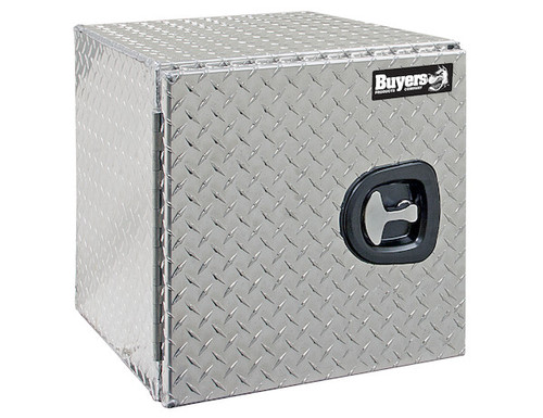 24x24x30 Inch Diamond Tread Aluminum Underbody Truck Box - Single Barn Door, Compression Latch
