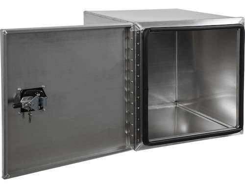 18x18x18 Inch Pro Series Smooth Aluminum Underbody Truck Box - Single Barn Door, Compression Latch