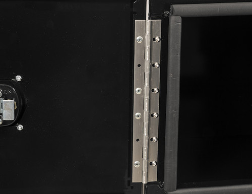 18x18x48 Inch Black Smooth Aluminum Underbody Truck Tool Box - Double Barn Door, 3-Point Compression Latch