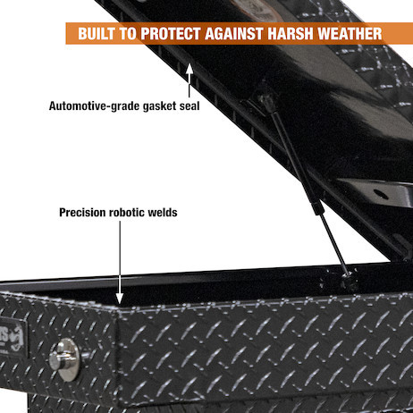 23x27x71 Inch Black Diamond Tread Aluminum Gull Wing Truck Box