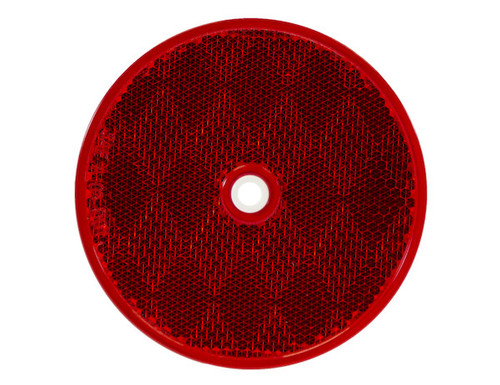 3.1875 Inch Red Round DOT Bolt-On Reflectors