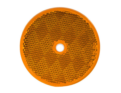 3.1875 Inch Amber Round DOT Bolt-On Reflectors