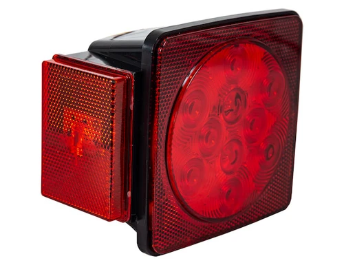 Driver Side 5 Inch Box-Style LED Stop/Turn/Tail Light for Trailers Under 80 Inches Wide (Includes License Light)