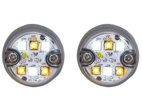 25 Foot Amber/Clear Push-On Hideaway Strobe Kit With In-Line Flashers With 6 LED