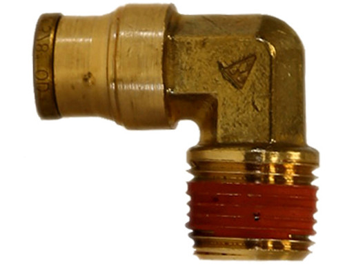 Brass DOT Push-In Male Elbow 1/4 Inch Tube O.D. x 1/4 Inch Pipe Thread