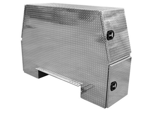 55x24x82 Inch Offset Floor Diamond Tread Aluminum Backpack Truck Box - 9.1 Inch Offset