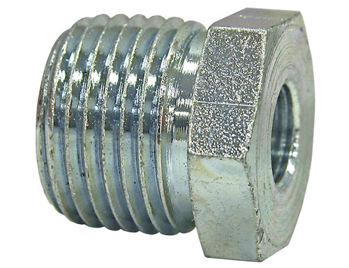 Reducer Bushing 1/4 Inch Male Pipe Thread To 1/8 Inch Female Pipe Thread