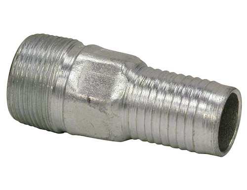 Zinc Plated Combination Nipple 1-1/2 Inch NPT x 1-1/2 Inch Hose Barb