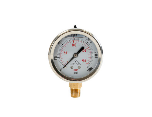 Silicone Filled Pressure Gauge - Stem Mount 0-3,000 PSI