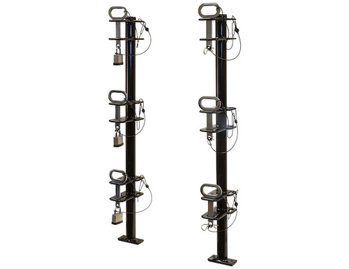 3-Position Channel Style Lockable Trimmer Rack for Open Landscape Trailers