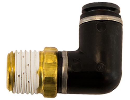 Brass/Poly DOT Push-In Swivel Male Elbow 1/4 Inch Tube OD x 1/4 Inch Pipe Thread