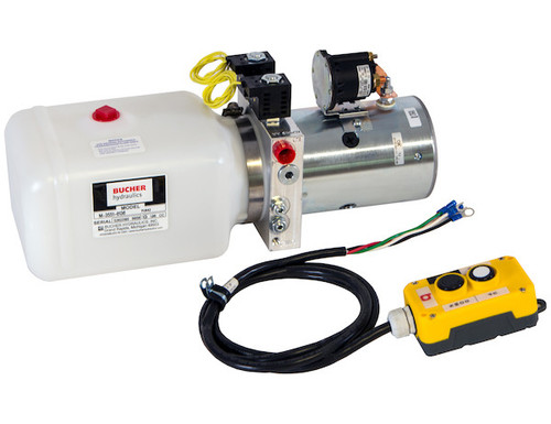 Buyers 4-Way DC Power Unit-Electric Controls Horizontal 1.5 Gallon Steel Reservoir