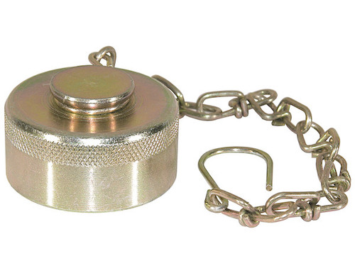 Steel Dust Cap With Chain For 1 Inch NPT Coupler