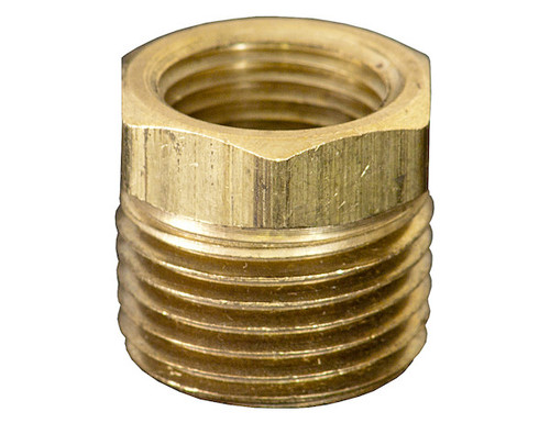 Brass Reducer Bushing - 1/2 to 3/8 Inch