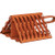 Orange Powder Coated Galvanized Serrated Wheel Chock with Handle 9x10x6 Inch