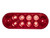 6 Inch Red Oval Stop/Turn/Tail Light With 10 LEDs (AMP-Style Connection) - Bulk