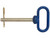 Blue Poly-Coated Handle on Steel Hitch Pin - 1 x 4-1/2 Inch Usable Length