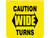 Caution Wide Turns Yellow Polymer Mudflaps 24x36 Inch