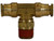 Brass DOT Push-In Swivel Male Branch Tee 1/4 Inch Tube OD x 1/4 Inch Pipe Thread