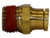 Brass DOT Push-In Male Connector 3/8 Inch Tube O.D. x 1/4 Inch Pipe Thread