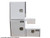 85x55x48 Inch White Steel L-Pack Backpack Truck Box - 16.35 Inch Offset