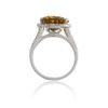 Pear-Shaped Citrine Ring with Diamond Halo