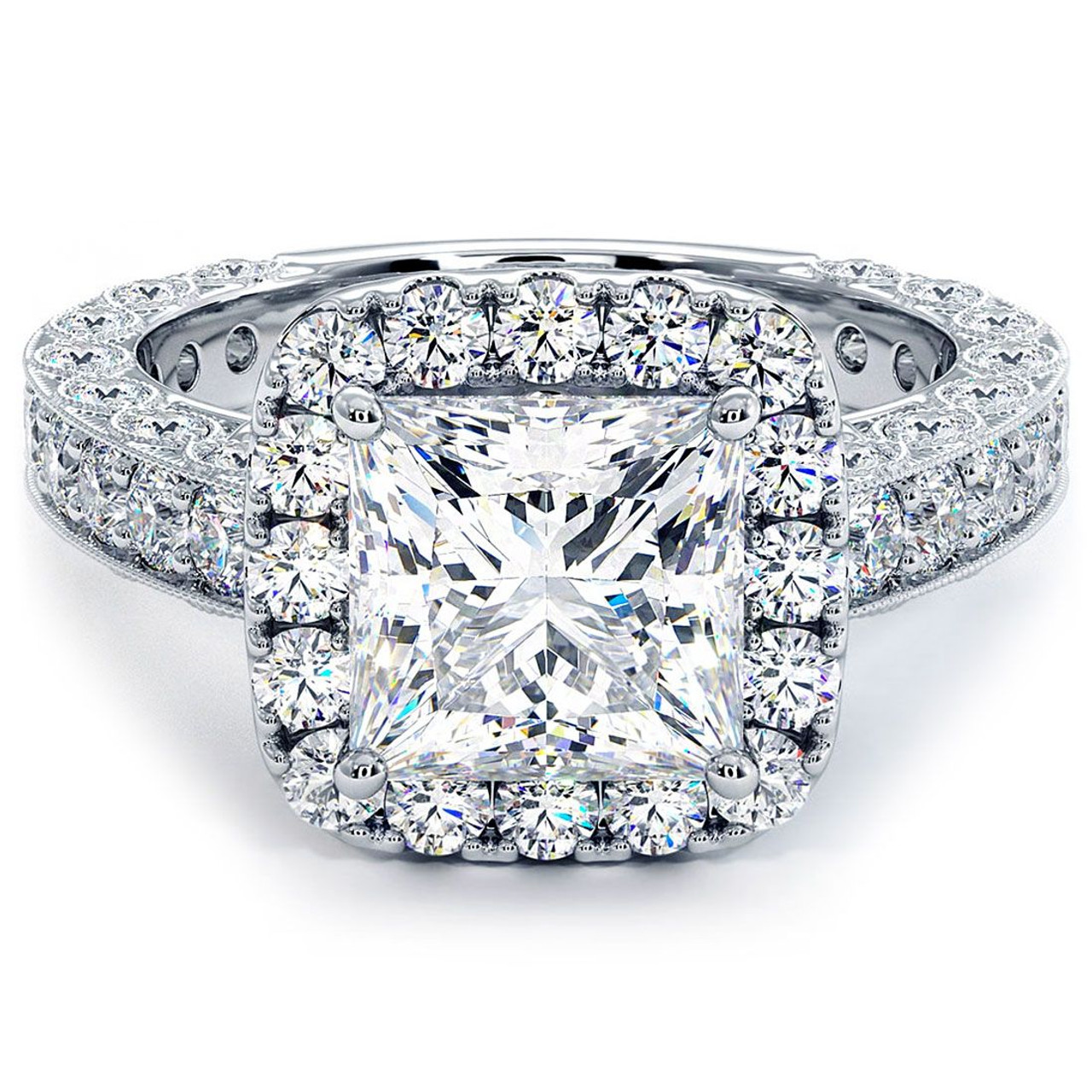The Steffy Lab-Grown Diamond Engagement Ring Cathedral Halo Setting