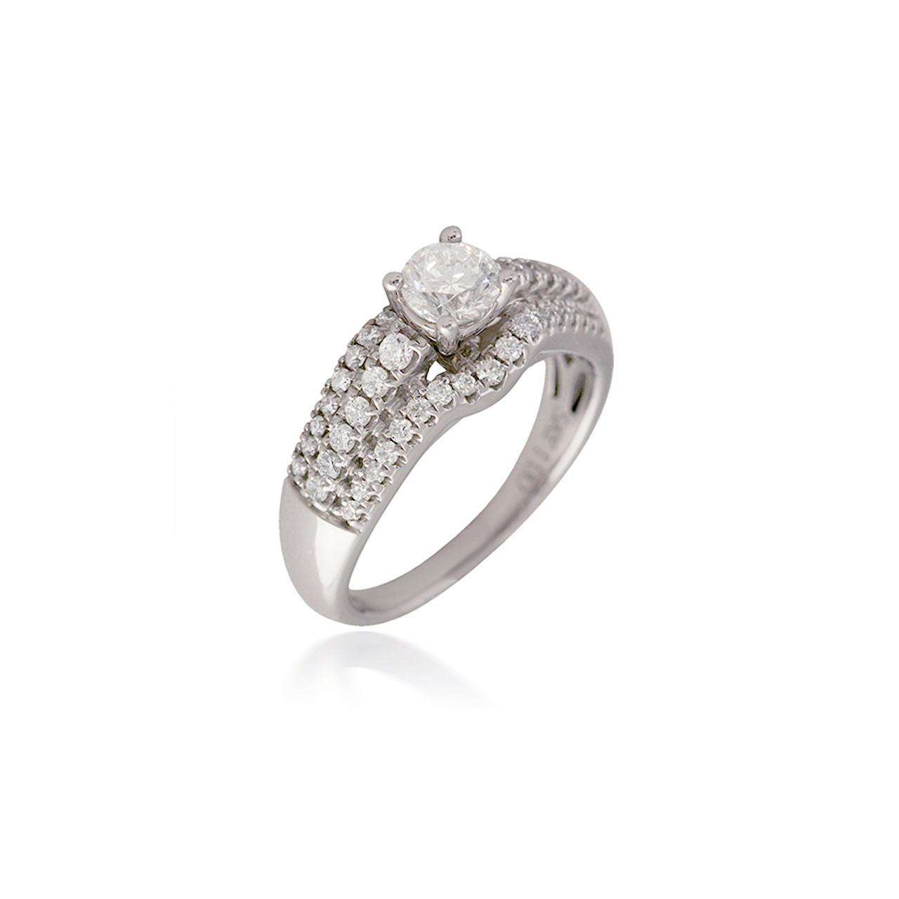 Platinum & Ocean Diamond Engagement Ring — India Mee Jewellery