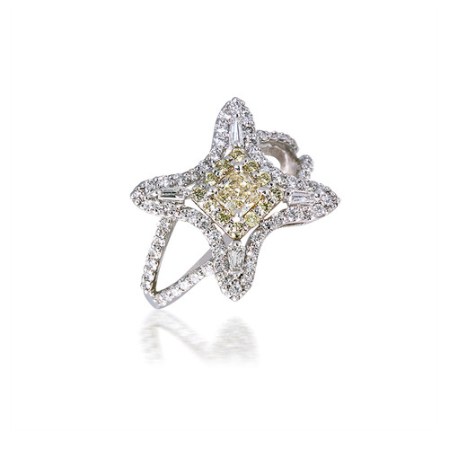 Stunning Yellow Star Diamond Engagement Ring