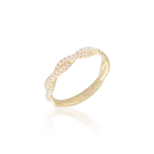 Classic Diamond Twist Gold Band