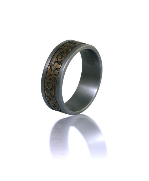 Scroll Filigree Tantalum Band