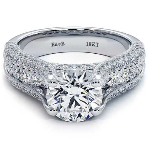 Bypass Style Round Split Shank Moissanite Engagement Ring - enr964 -  MoissaniteCo.com