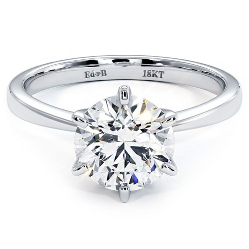 Round Center Petite Tapered 6 Prong Solitaire Diamond Engagement Ring Setting