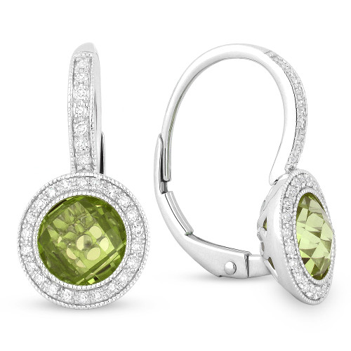 Madison L Peridot and Diamond Earrings