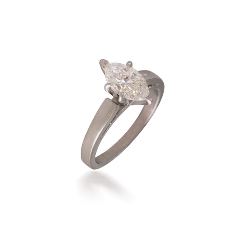 Cathedral Solitaire Diamond Marquise Engagement Ring