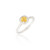 Round  Yellow Sapphire Ring with Diamond Halo