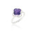 Clover Amethyst Ring with Diamond Halo