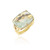 Wide Aquamarine Topaz and Diamond Ring