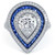 Pear Shape Halo Art Deco Sapphire & Diamond Engagement Ring Setting 