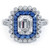 Radiant Cut Halo Art Deco Sapphire & Diamond Engagement Ring Setting 
