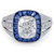 Elongated Cushion Halo Art Deco Sapphire & Diamond Engagement Ring Setting  