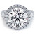 Round Halo Micropave U Shape Shank Diamond Engagement Ring Setting