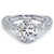 Round Center, 6 Prong Micropave U Shape Setting Diamond Engagement Ring Setting