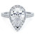 Pear Shape Halo Micropave Diamond Engagement Ring Setting