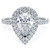 Pear Shape Double Halo With 3 Prongs Diamond Engagement Ring Setting