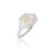 Yellow Diamond Three Stone Engagement Ring with Halo