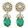 Ciner for Sophie Emerald Pearl Drop Earrings