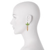 Mawi Lime Crystal Leaf Spike Drop Earrings