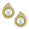 Vintage Christian Dior Crystal Tear Pearl Earrings