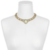 Ciner Crystal Pearl Gold Chain Necklace